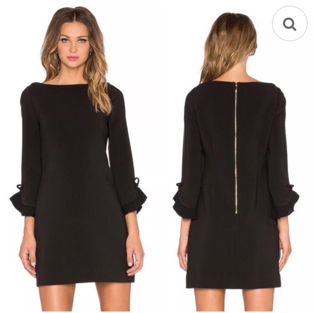 Kate Spade black ruffle sleeve shift dress Size 12